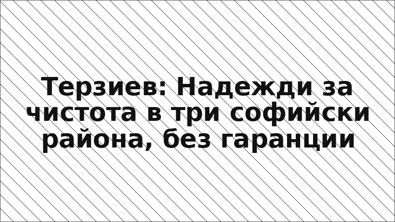 Терзиев: Надежди за чистота в три софийски района, без гаранции