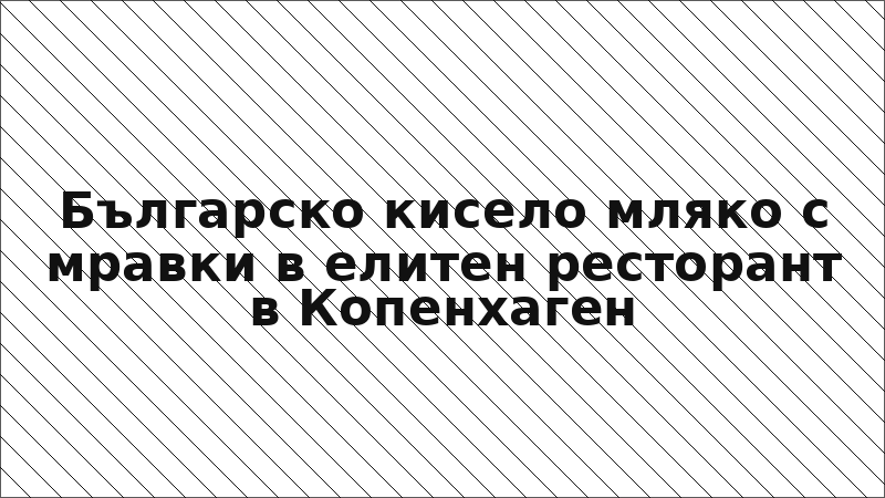 Българско кисело мляко с мравки в елитен ресторант в Копенхаген