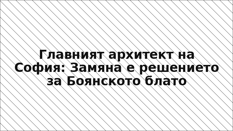 Главният архитект на София: Замяна е решението за Боянското блато