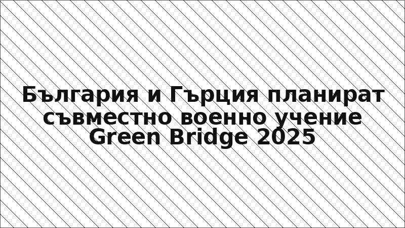 България и Гърция планират съвместно военно учение Green Bridge 2025