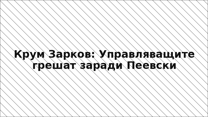 Крум Зарков: Управляващите грешат заради Пеевски