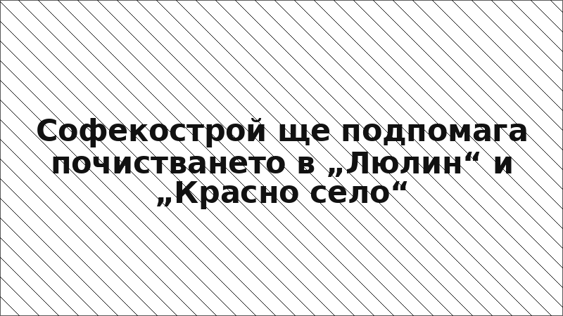 Софекострой ще подпомага почистването в „Люлин“ и „Красно село“