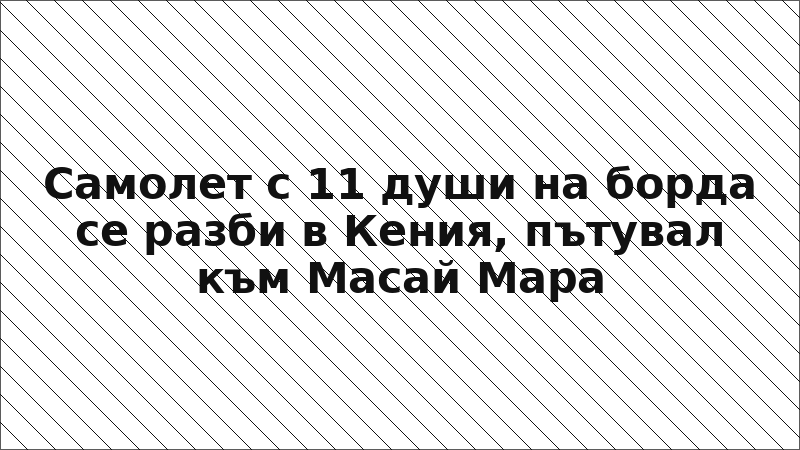 Самолет с 11 души на борда се разби в Кения, пътувал към Масай Мара
