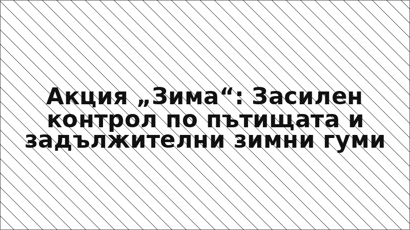 Акция „Зима“: Засилен контрол по пътищата и задължителни зимни гуми