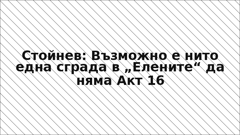 Стойнев: Възможно е нито една сграда в „Елените“ да няма Акт 16