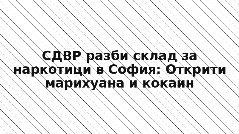 СДВР разби склад за наркотици в София: Открити марихуана и кокаин