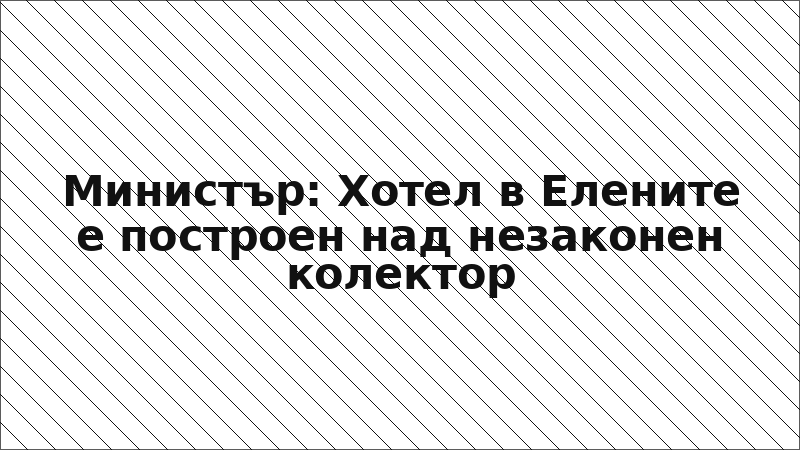 Министър: Хотел в Елените е построен над незаконен колектор