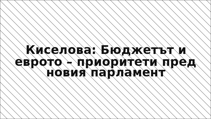 Киселова: Бюджетът и еврото – приоритети пред новия парламент