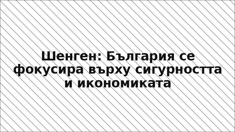 Шенген: България се фокусира върху сигурността и икономиката