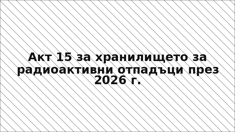 Акт 15 за хранилището за радиоактивни отпадъци през 2026 г.