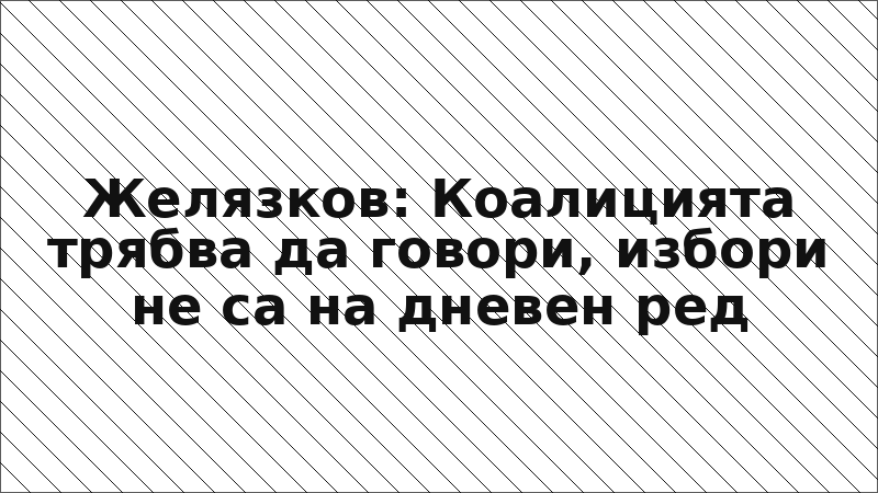 Желязков: Коалицията трябва да говори, избори не са на дневен ред