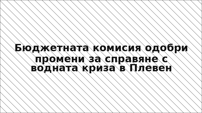 Бюджетната комисия одобри промени за справяне с водната криза в Плевен