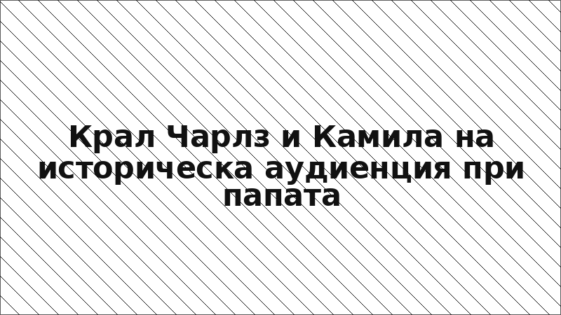 Крал Чарлз и Камила на историческа аудиенция при папата