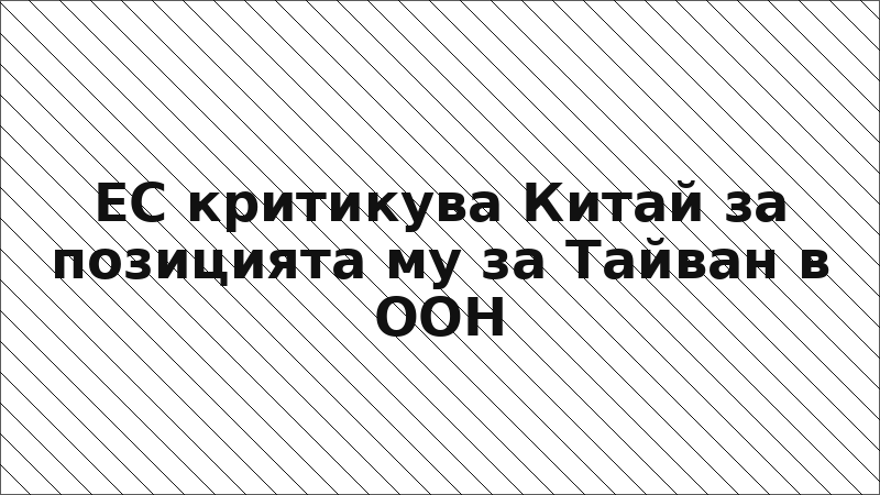 ЕС критикува Китай за позицията му за Тайван в ООН