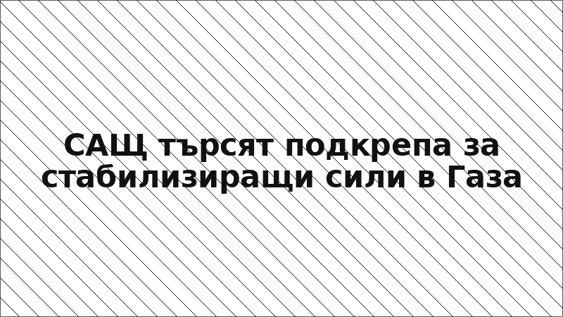 САЩ търсят подкрепа за стабилизиращи сили в Газа