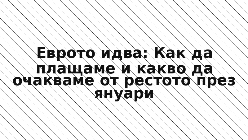 Еврото идва: Как да плащаме и какво да очакваме от рестото през януари