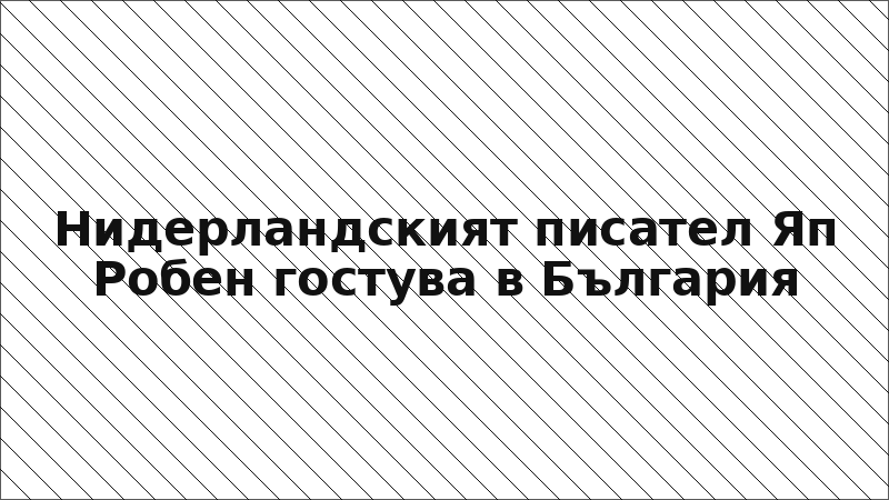 Нидерландският писател Яп Робен гостува в България