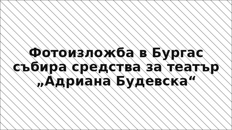 Фотоизложба в Бургас събира средства за театър „Адриана Будевска“