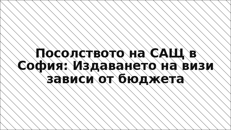 Посолството на САЩ в София: Издаването на визи зависи от бюджета