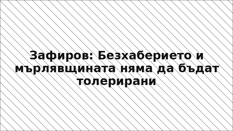 Зафиров: Безхаберието и мърлявщината няма да бъдат толерирани