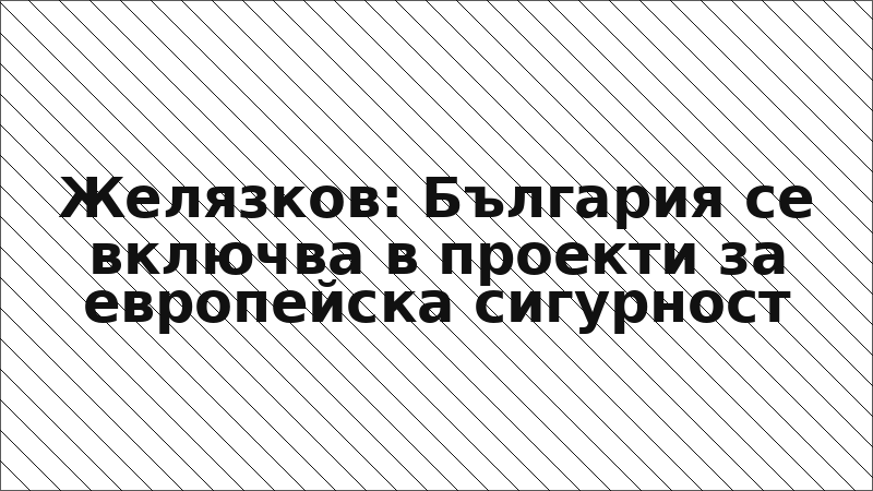 Желязков: България се включва в проекти за европейска сигурност