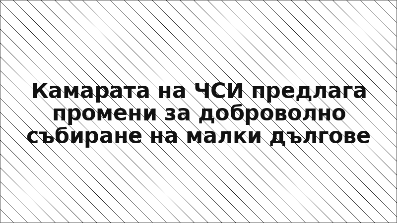 Камарата на ЧСИ предлага промени за доброволно събиране на малки дългове