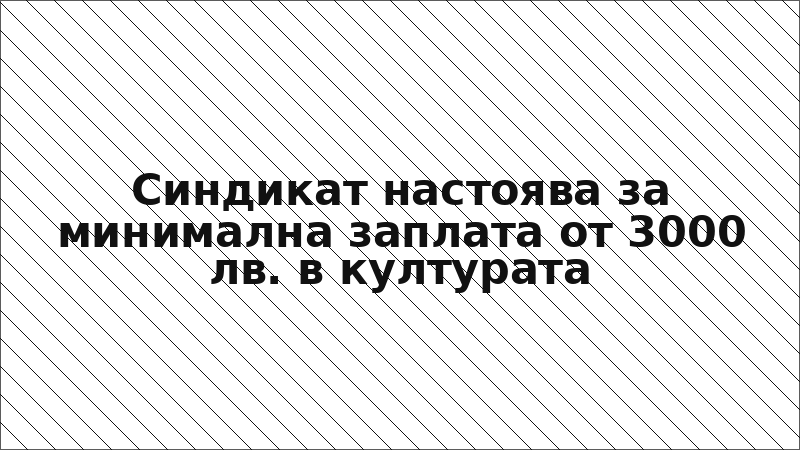 Синдикат настоява за минимална заплата от 3000 лв. в културата