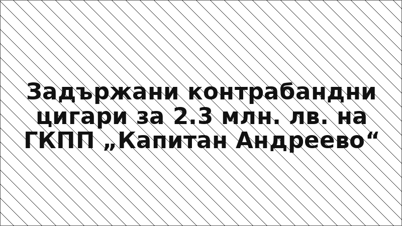 Задържани контрабандни цигари за 2.3 млн. лв. на ГКПП „Капитан Андреево“
