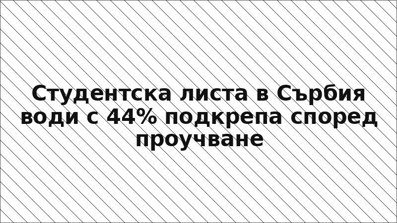 Студентска листа в Сърбия води с 44% подкрепа според проучване