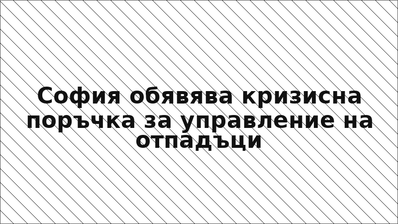 София обявява кризисна поръчка за управление на отпадъци