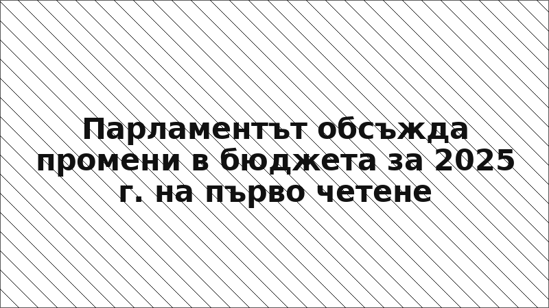 Парламентът обсъжда промени в бюджета за 2025 г. на първо четене
