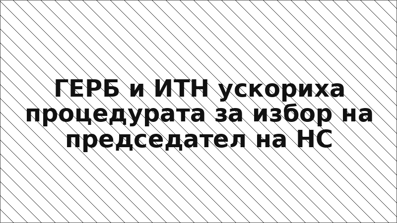 ГЕРБ и ИТН ускориха процедурата за избор на председател на НС