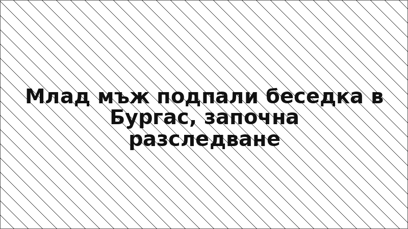 Млад мъж подпали беседка в Бургас, започна разследване