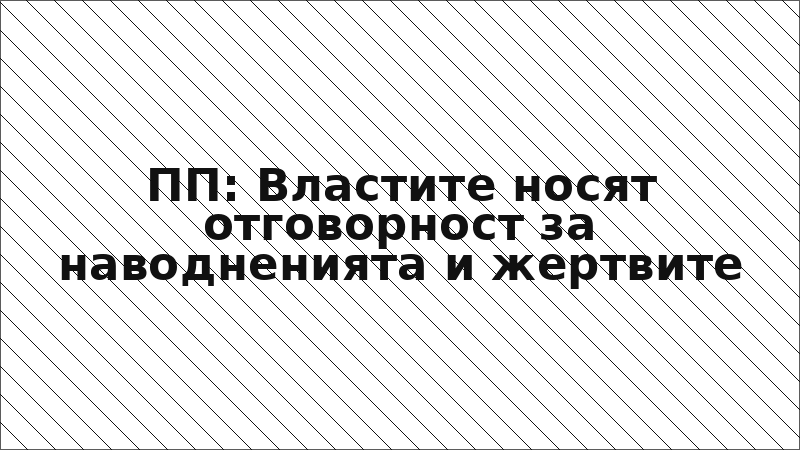 ПП: Властите носят отговорност за наводненията и жертвите