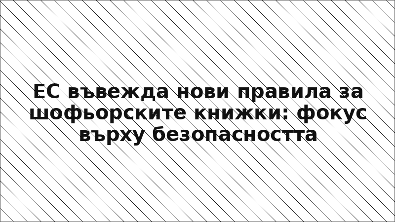 ЕС въвежда нови правила за шофьорските книжки: фокус върху безопасността