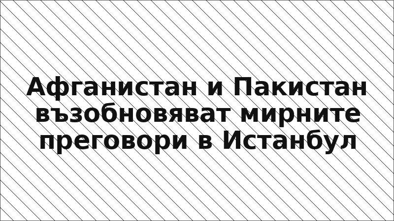 Афганистан и Пакистан възобновяват мирните преговори в Истанбул