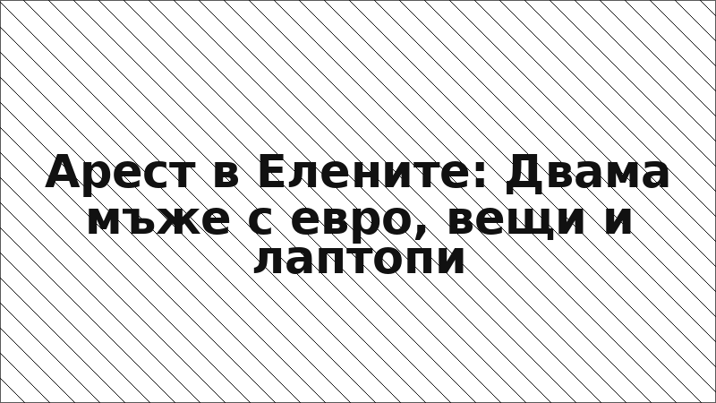 Арест в Елените: Двама мъже с евро, вещи и лаптопи
