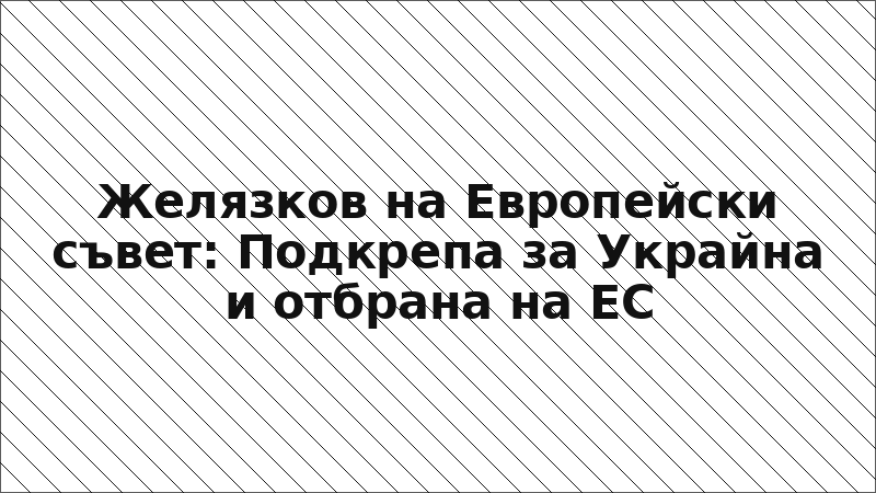 Желязков на Европейски съвет: Подкрепа за Украйна и отбрана на ЕС