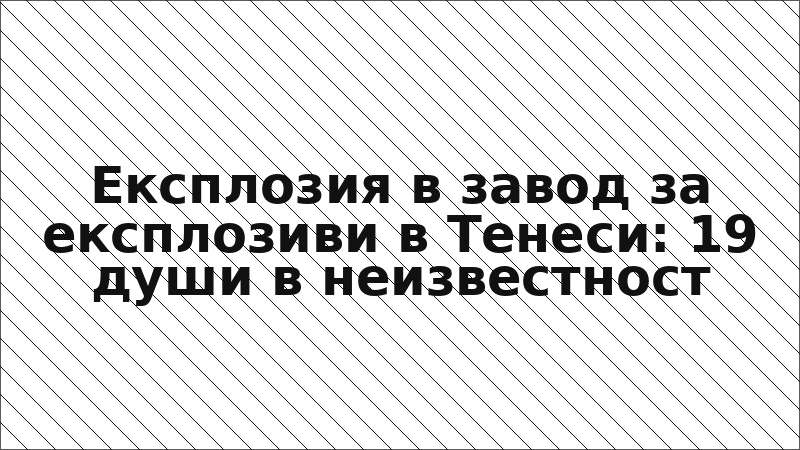 Експлозия в завод за експлозиви в Тенеси: 19 души в неизвестност