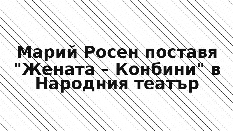 Марий Росен поставя "Жената – Конбини" в Народния театър