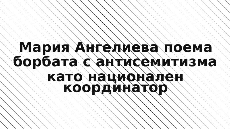 Мария Ангелиева поема борбата с антисемитизма като национален координатор
