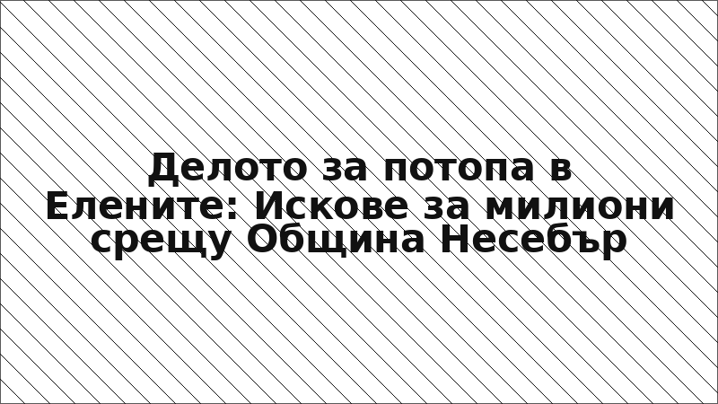 Делото за потопа в Елените: Искове за милиони срещу Община Несебър