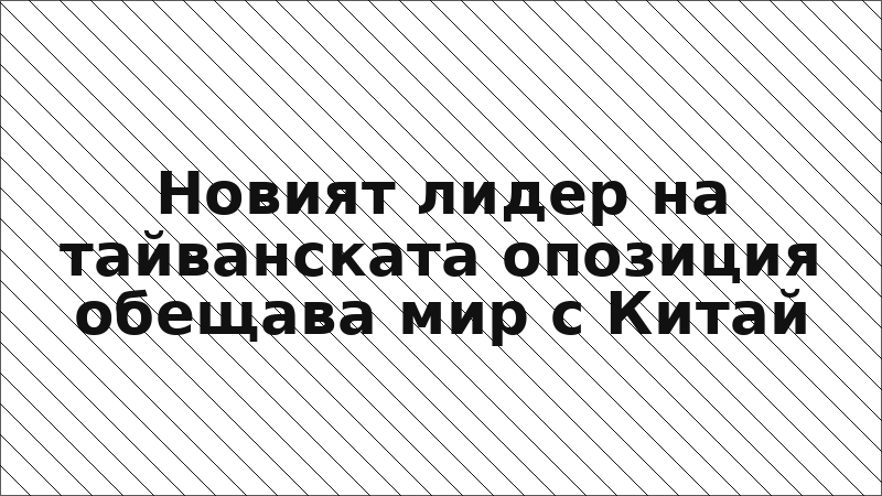 Новият лидер на тайванската опозиция обещава мир с Китай
