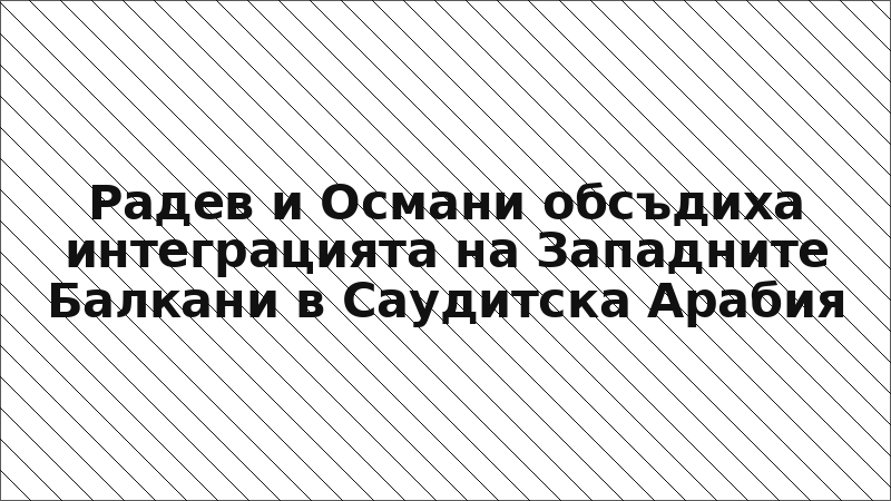 Радев и Османи обсъдиха интеграцията на Западните Балкани в Саудитска Арабия