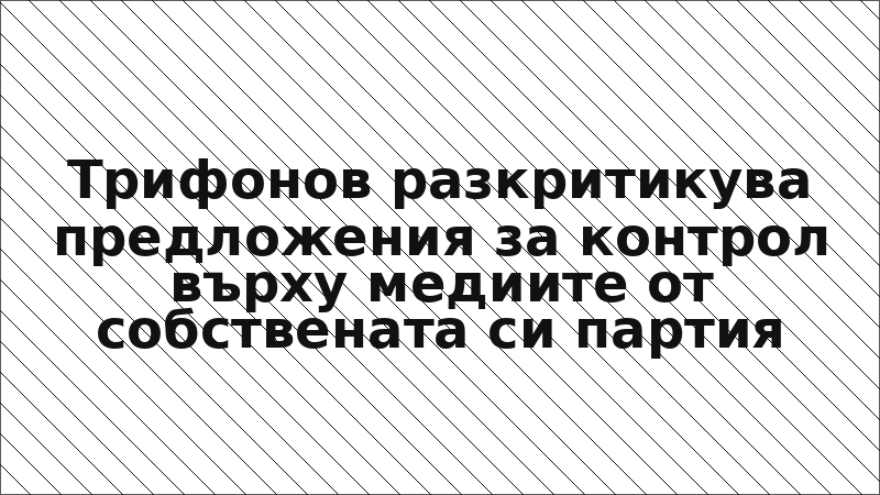 Трифонов разкритикува предложения за контрол върху медиите от собствената си партия