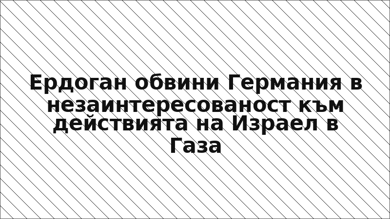 Ердоган обвини Германия в незаинтересованост към действията на Израел в Газа