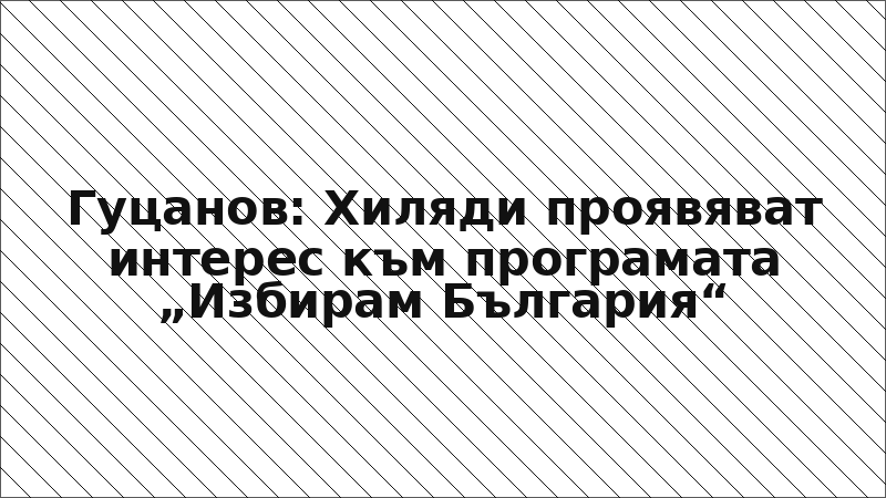Гуцанов: Хиляди проявяват интерес към програмата „Избирам България“