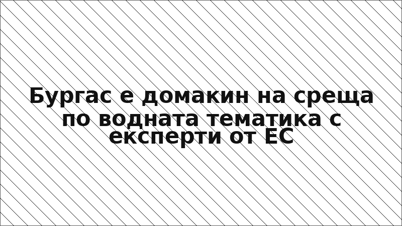 Бургас е домакин на среща по водната тематика с експерти от ЕС