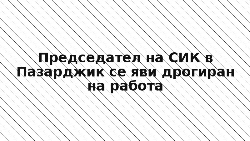Председател на СИК в Пазарджик се яви дрогиран на работа