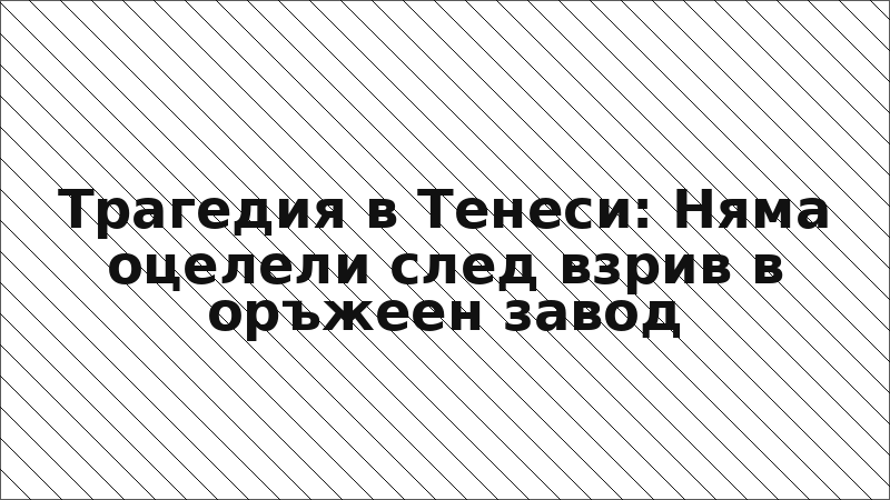 Трагедия в Тенеси: Няма оцелели след взрив в оръжеен завод